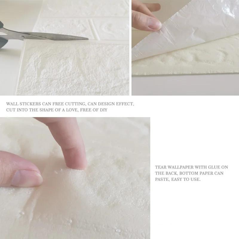 70cm*77cm 3D Wall Sticker Imitation Brick Self-adhesive Waterproof  DIY Wallpaper for Living Room  Bedroom Home Decoration