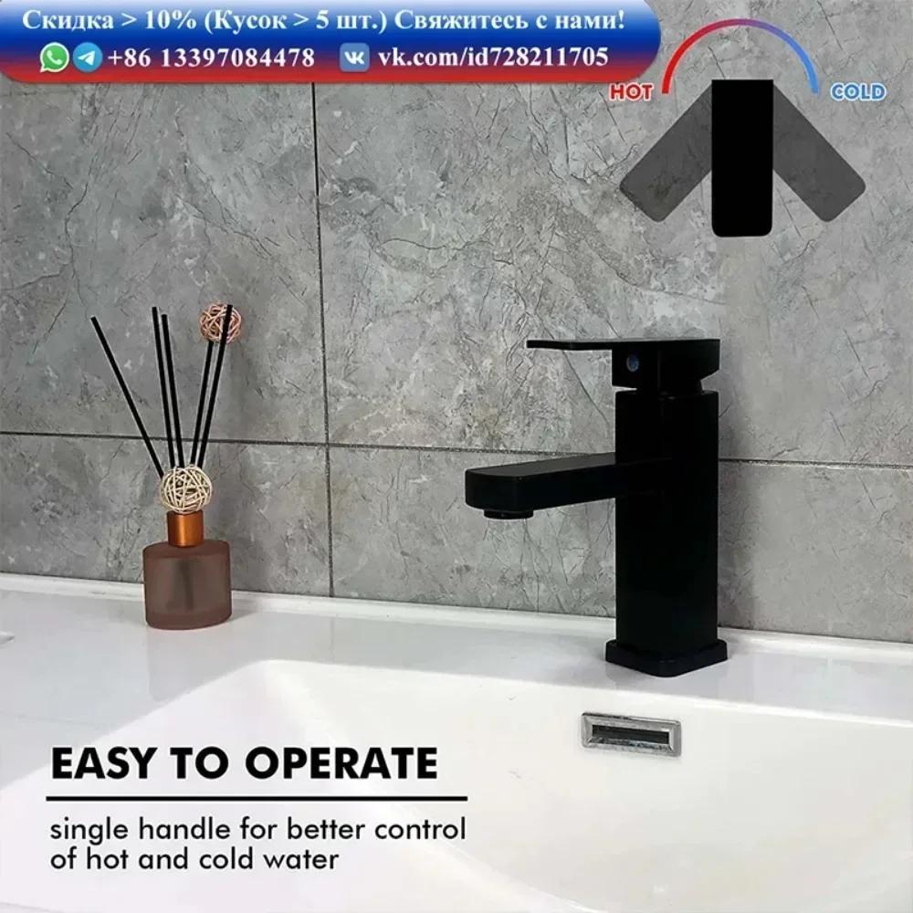Basin Faucet Sink  Mounted Black Chrome Hot Cold Water Basin Mixing Long Short Faucet Matte Black Washbasin Faucet CraneFMX