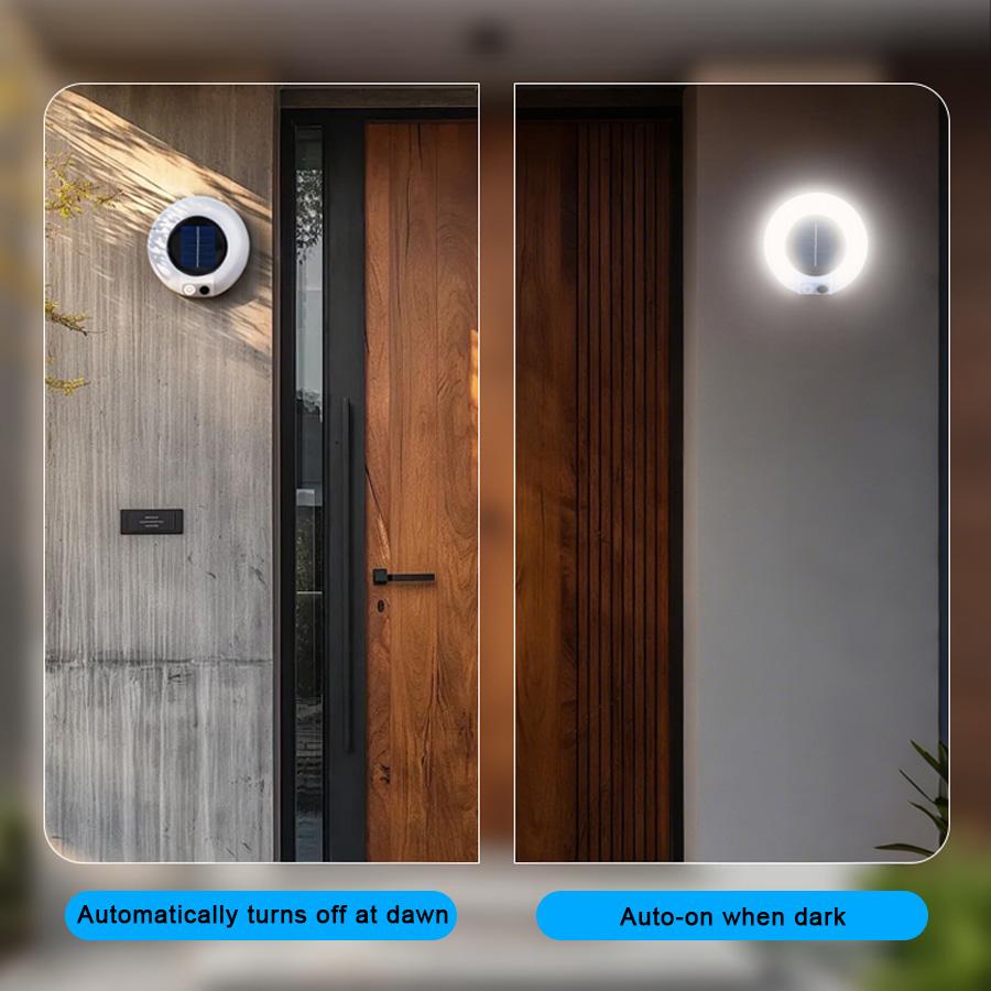 Modern LED Solar Wall Lamp Outdoor PIR Motion Sensors Waterproof Light Courtyard Decoration Lightsporch Garden Fence Path Lights