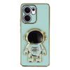 For Oppo Reno13 F 4G/5G Case Electroplating Soft TPU Phone Cover with Astronaut Hidden Kickstand
