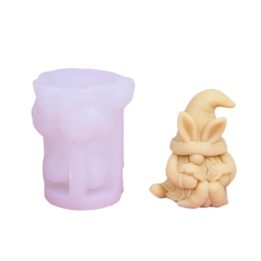 Silicone Mould 3D Easter Gnome Candle Molds Ornament Molds Christmas Molds Casting Molds for Home Table Decorations
