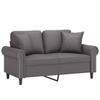 Vidaxl 2-Seater Sofa With Cushions, Gray, 120 Cm, Faux Leather