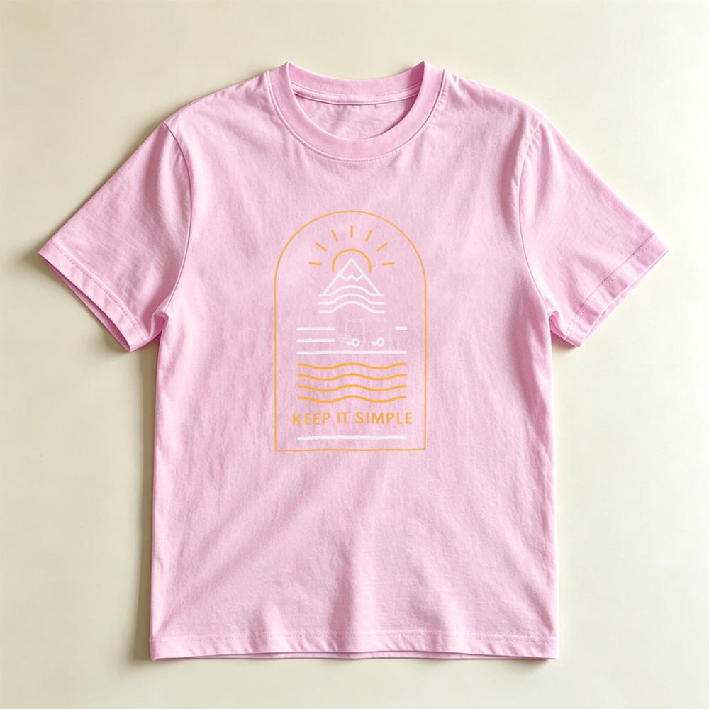 Keep It Simple Minimalist Van Mountain Casual Graphic Tshirt Road Trip Lover Gift Tshirt Outdoor Adventure Casual Cotton Tops S