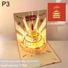 1 Stück 3D Aufklappbare Musikalische Licht Geburtstagskarte Kreative Kuchen Grußkarte Mit Umschlag Für Geburtstagsparty Anlassgeschenk