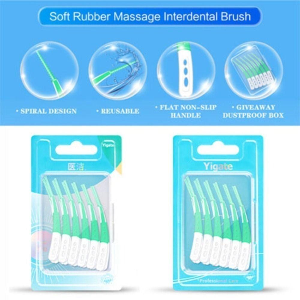60Pcs New Silicone Interdental Brush Soft Bristle 60Pcs Tooth Cleaning Brush Orthodontic Inter-Dental Toothpicks Oral Cavity