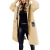 2024 Casual Lambswool Patchwork Letter Hooded Coat with Drawstring Zipper