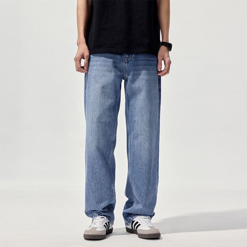 American High Street Trendy Brand Loose Wide-leg Straight Jeans Men's Autumn New Daily Commuter Long Pants