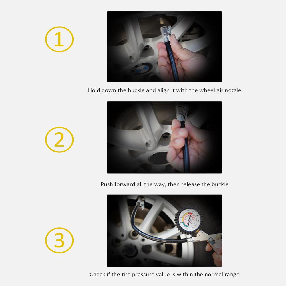 Tire Pressure Gauge Tire Inflator Pressure Gauge with Inflator Deflation Precise Pressure