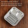 Korean Style 304 Stainless Steel BBQ Plate with 3-Compartment Condiment Dish and Drainer