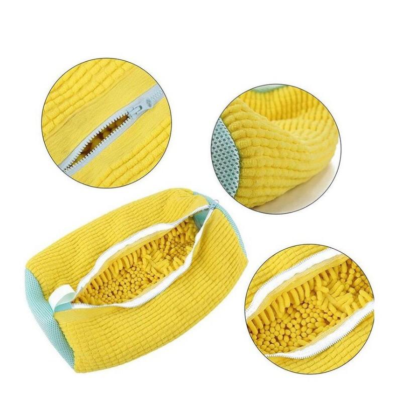 

Мешок для мытья обуви Многоразовый мешок для стирки на молнии Универсальная чистка на 360° Мешок для чистки спортивной обуви для удаления грязи Мешок для чистки обуви жёлтый