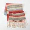Autumn and winter new color thick braid high sense women's scarf thickened loop yarn striped thick beard shawl