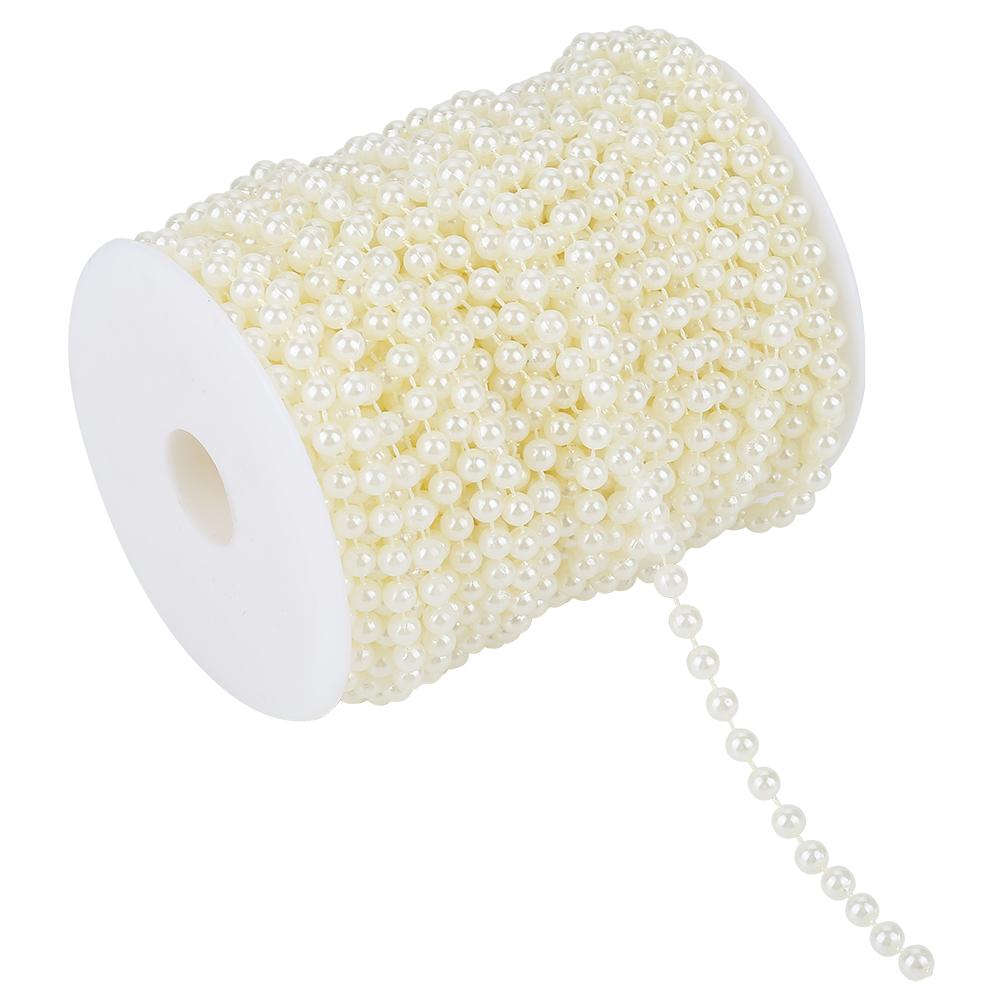 25mCelsiusroll Grinding Pearl Wire Beads Garland String   Wedding Decoration 6mm(white)