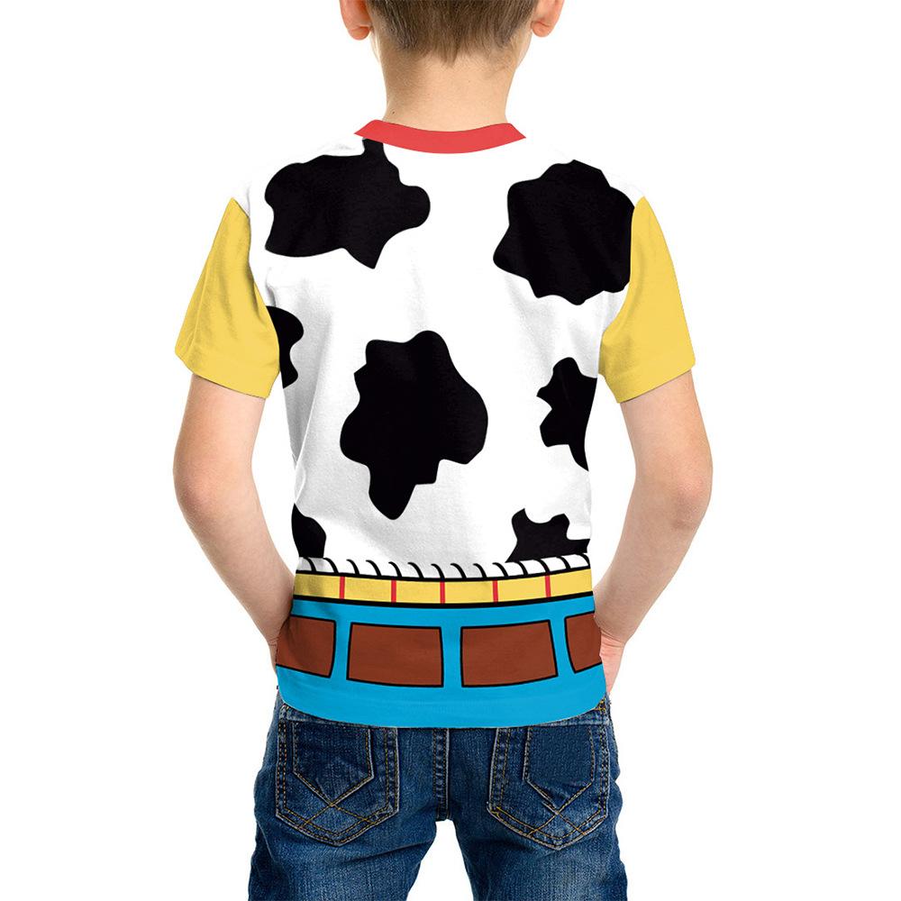 2026 Nuovo Toy Story Woody Cowboy T-shirt Stampata 3D per Bambini Cosplay Manica Corta Costume per Esibizioni sul Palco