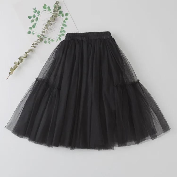 Girls' Mesh Long Skirt - 2023 Spring & Autumn Collection for Middle & Large Children, Versatile Four Seasons Puffy Skirt