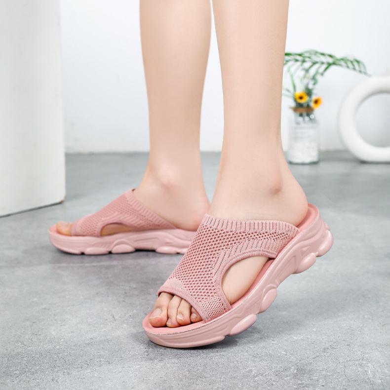 Flat Slippers Comfortable Women's Slippers Summer New Mesh Slippers Breathable Hollow Out Casual Shoes