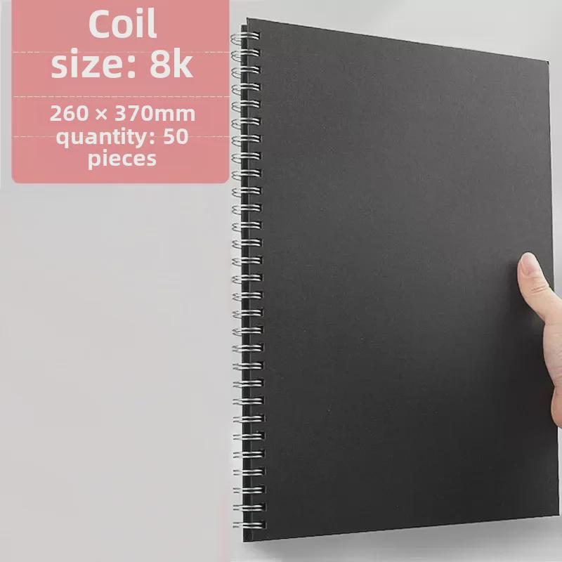 

Альбом для рисования Yuanhao Black Card A4 с отрывными листами, расписанный вручную - 8K DIY Graffiti в твердом переплете для рисования и зарисовок.