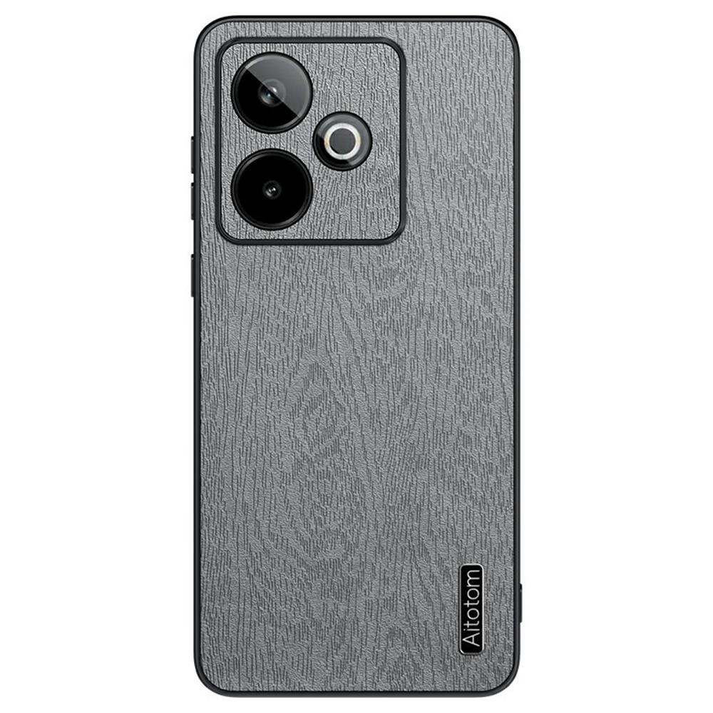 

Чехол для Realme GT 7 5G, текстура дерева, покрытие из ПУ кожи, ПК ТПУ чехол для телефона Grey