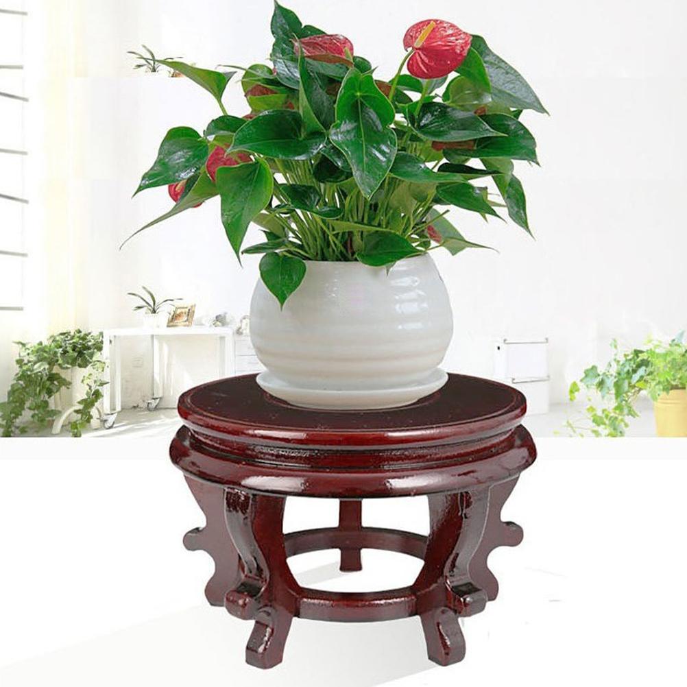 Oriental Vase Stand Vintage Planter Stand Plant Holder Stool Wooden Chinese Flowerpot Base