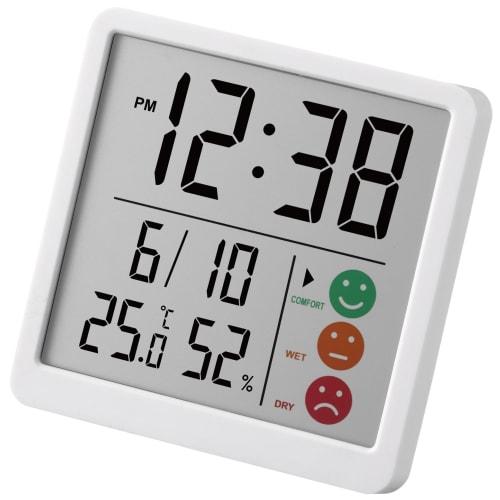 MAG Thermometer/Hygrometer, Digital Temperature and Humidity Meter, Environmental Guide Display, Comfortable, High Humidity, Dry, Clock Display, Compa