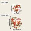 Watercolor Christmas Sticker Squirrel Wreath on Balcony Glass Window for Home Decoration and Beautification Window Sticker