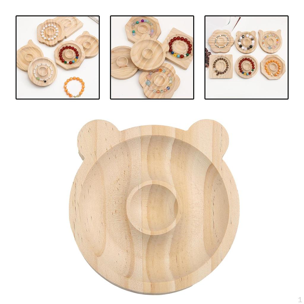 Tacka na bransoletki z bambusa, tacka do przechowywania biżuterii, organizer na koraliki i zawieszki