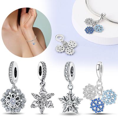 Love Winter Snowflake Pendant Copper Colors Ideal For Charm Bead Charms Copper Colors Authentic Bracelets for Jewellery Making