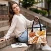 Fall Leaf Print Tote Bag Fashion Autumn Daily Use Casual Portable All-match Stylish Shoulder Handbag
