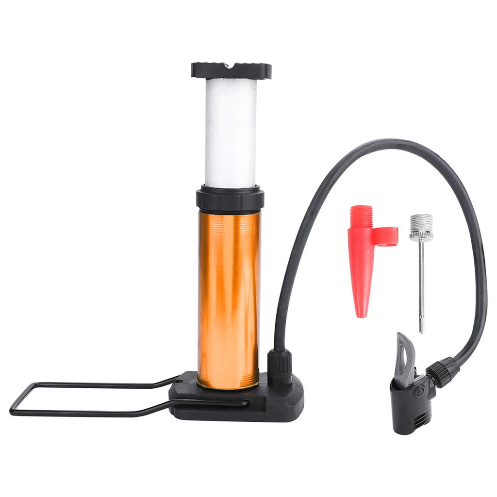Bike Pump Portable Motorcycle Foot Pumps Aluminum Alloy (Black)