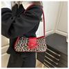Retro Leopard Print PU Leather Women's Shoulder Bags Fashi Versatile Ladies Underarm Bags Simple Bowknot Female Handbags