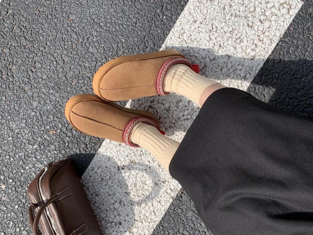 Grape Mother Piled Thickened Cotton Shoes Fashionable Thick-soled Fluffy Shoes Piled Warm Korean Version Snow Boots Cotton Slippers Winter