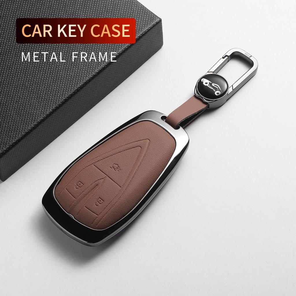 For Changan DEEPAL UNIT UNIK CS35PLUS CS55 PLUS CS75 PLUS Oshan X7 X5 Leather Metal Car Key Case Cover Fob Key Protection Shell