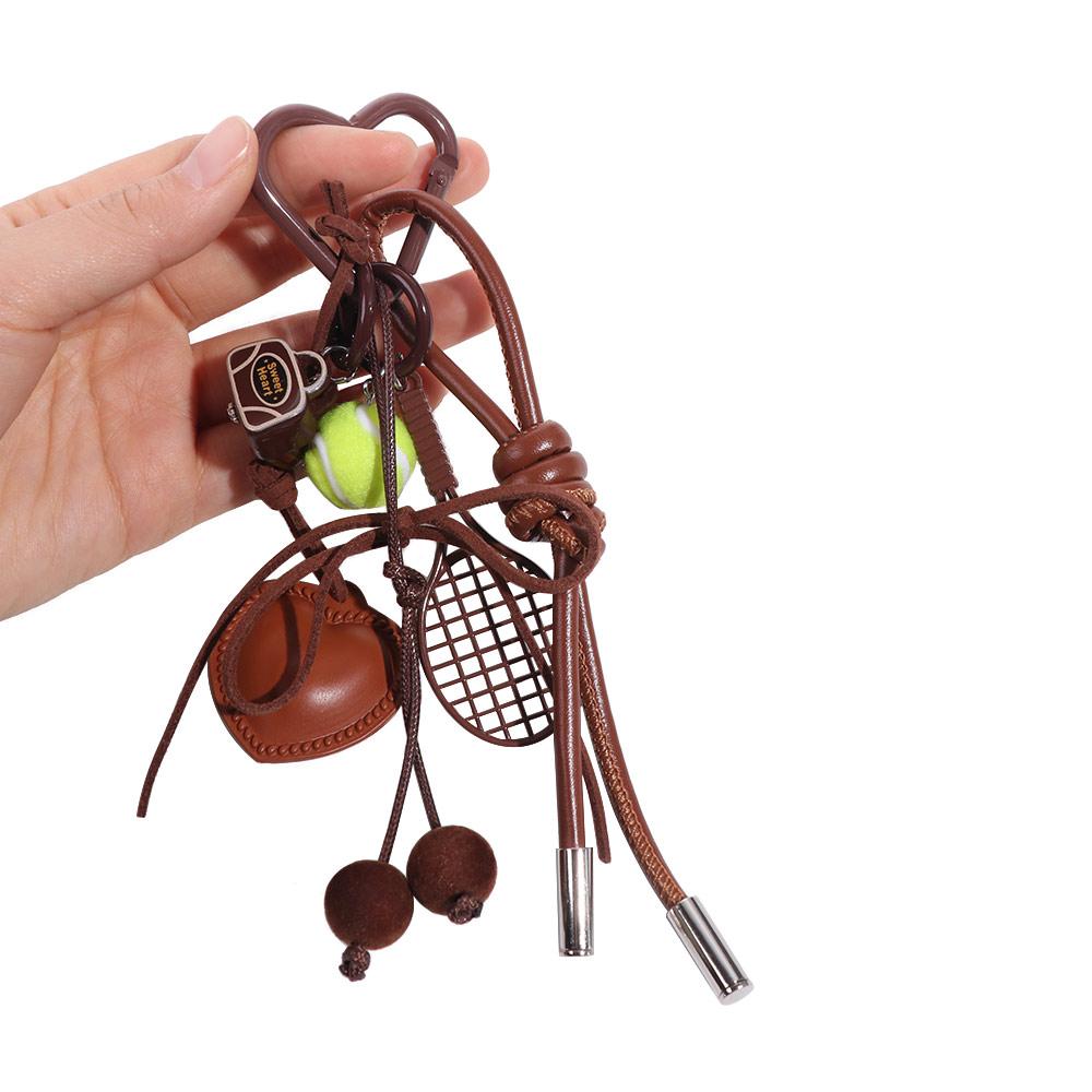 Ins Style Tennis Keychain Backpack Decor Korean Charm Rope Keyring Women Girl