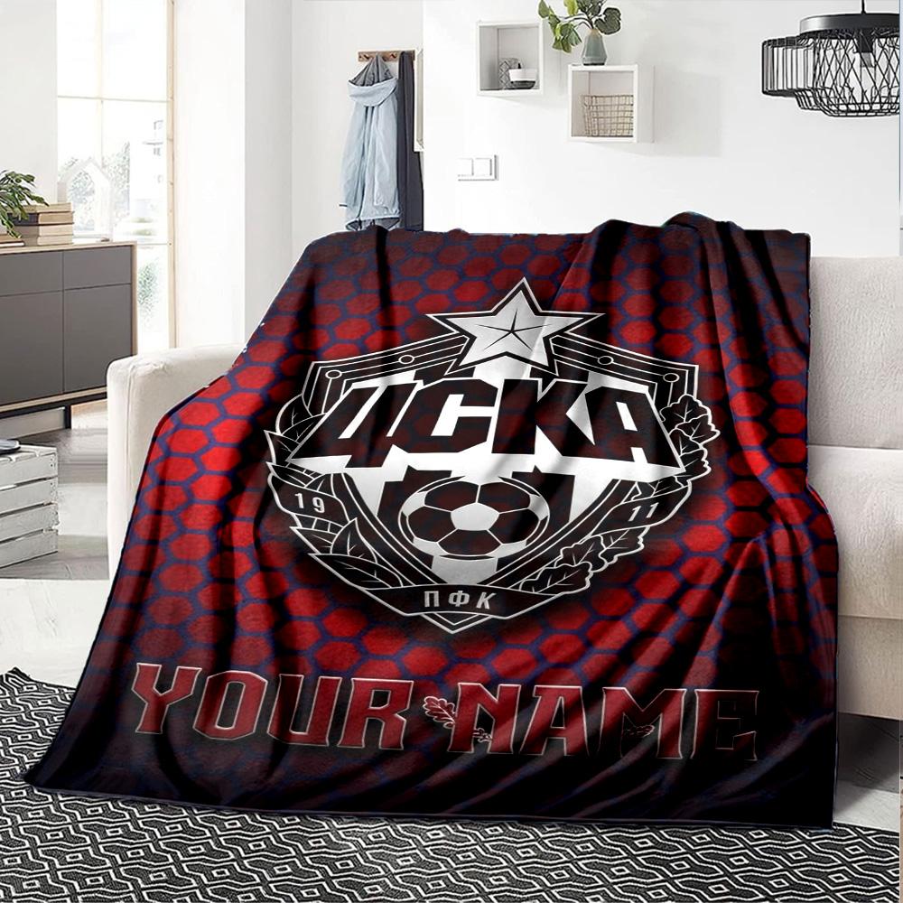 Name Custom PFC CSKA Moscow Print Flannel Blanket High Quality Warm Comfortable Cover for All Seasons Perfect for Gifts Home Decor
