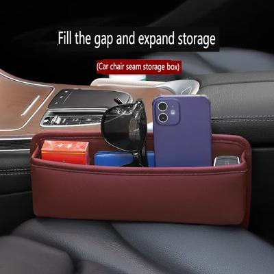 Car Interior Accessories Seat Gap Organizer Box Storage Bag Leak-proof Universal Leather Auto Console Side Pocket Crevice
