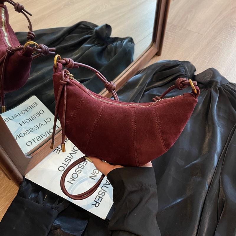 Retro Matte Bag Damska Modna Codzienna Torba Na Ramię Niche Popularna Torba Na Ramię Torba Croissant