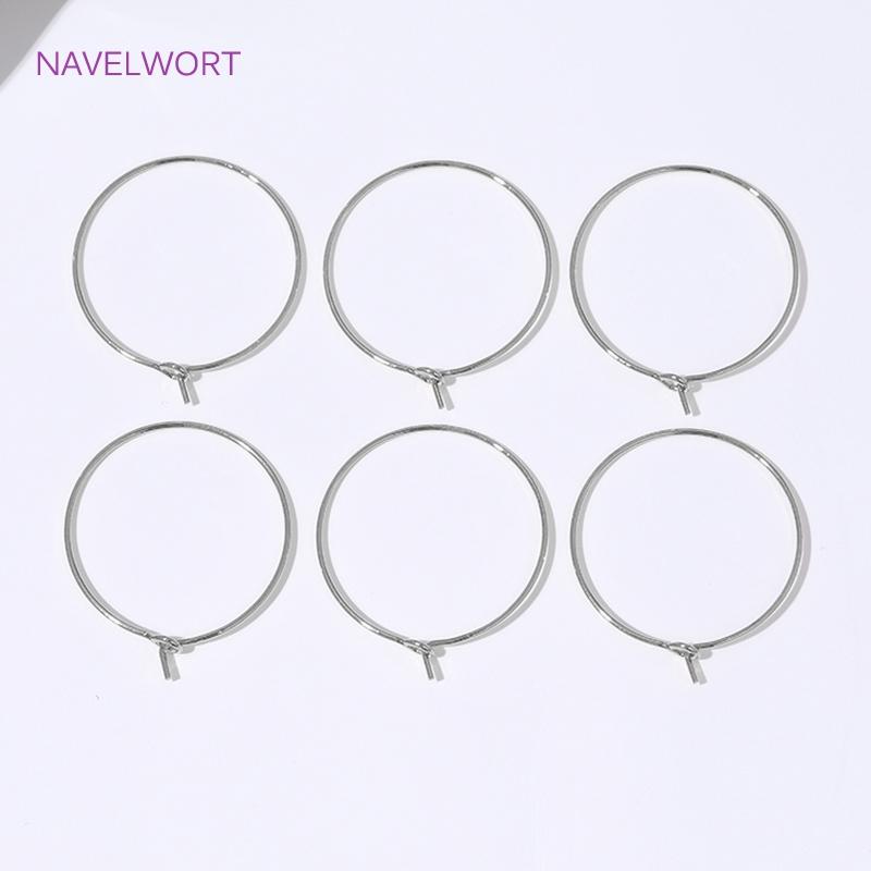 15mm-40mm18K Gold Plated Round Hoop Earrings,For Women Fashion Jewelry,Brass Big Circle Ear Wire Hoops,DIY Jewelry Making Craft