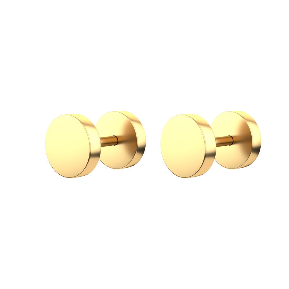 2pcs 16G Colorful Stainless Steel Round Stud Earrings For Women Dumbbell Piercing Earrings Men Punk Jewelry 8mm 10mm