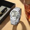 Luxury Square Men's Watches Waterproof Luminous Date Week Men Watch Stainless Steel Fashion Quartz Wristwatch