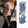 Ganzarm Kräutersaft Tattoo Aufkleber Wasserdicht Nicht Reflektierend Halbpermanent Dunkle Blume Arm Tattoo Aufkleber