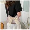 2024 New Fashion Small Shoulder Bag Women Stylish Crossbody Bag With Cute Pleats And Lovely Bow Pearl Handbag In White