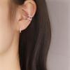 New Personality Stainless Steel Full Zircon C-shape Water Drop Clip Earrings for Women Charm Fake Piercing Cuff Earring Jewelry