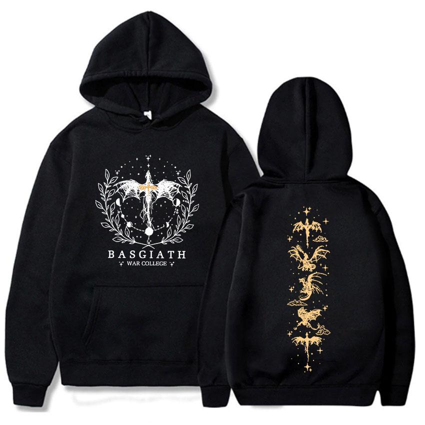 Basgiath War College Hoodies Onyx Storm Dragon Rider Sweatshirts Book Printing Sudaderas Long Sleeve Women Men Clothing