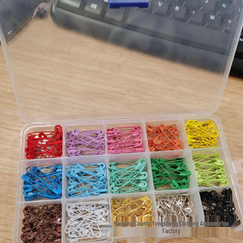 15-Color 450-Piece Safety Pin Set for Household Use