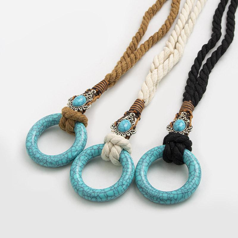 Bohemian Style Waist Rope With Tie Knot Closure For Casual Summer Outfits