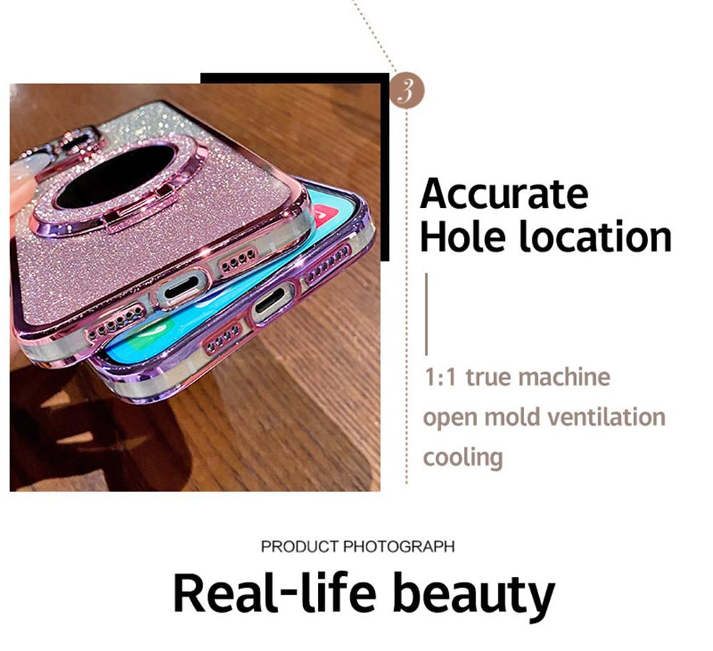 For Redmi Note14 Pro Gradient Glitter Mirror Bracket Phone Case For Xiaomi 14T POCO X7 Redmi Note 14 Pro+ 14C Plating Soft Cover