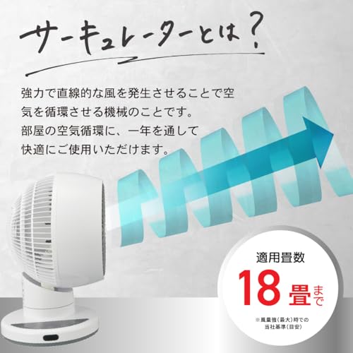 OHM 3D Circulator, FF-CS2515AC-W, 08-1703, for rooms up to 18 tatami mats (approx. 18 sq ft)