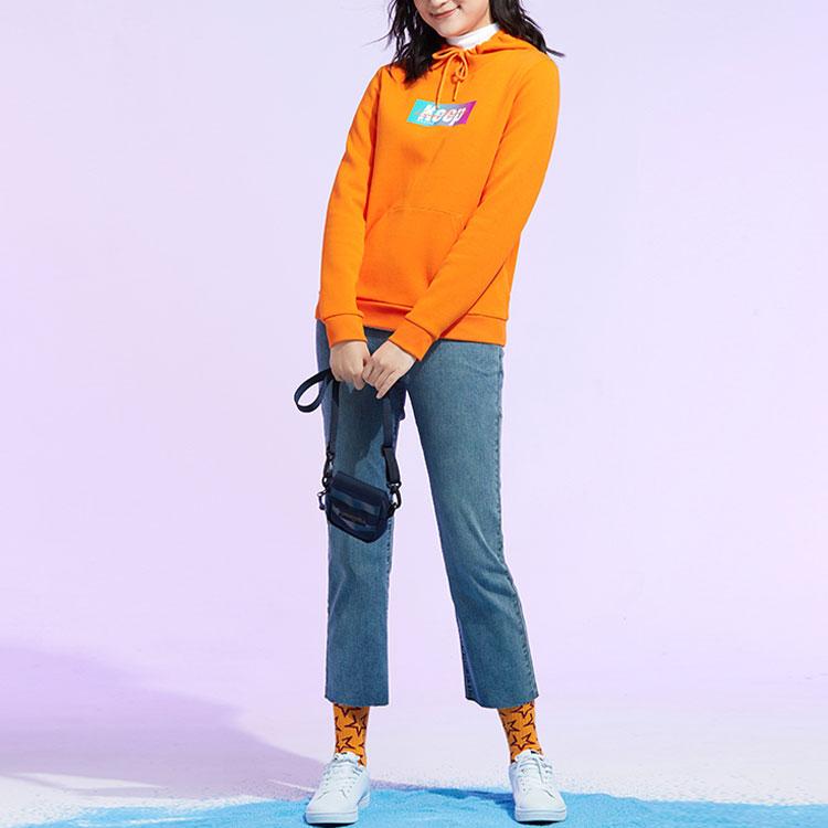 Anta Seria Lifestyle Sportowy Casualowy Pulower z Kapturem Dzianinowa Sportowa Bluza Damska Bluza Pomarańczowy 162018703-2