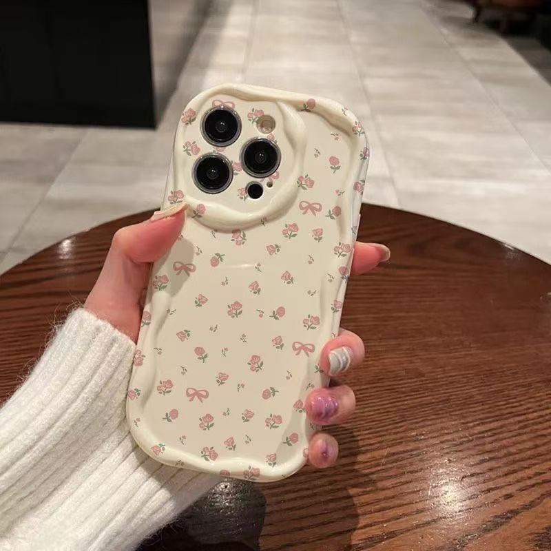 The new cream pattern is suitable for iphone15promax mobile phone case Apple 16/14pro Japan and South Korea 13/12 popular X