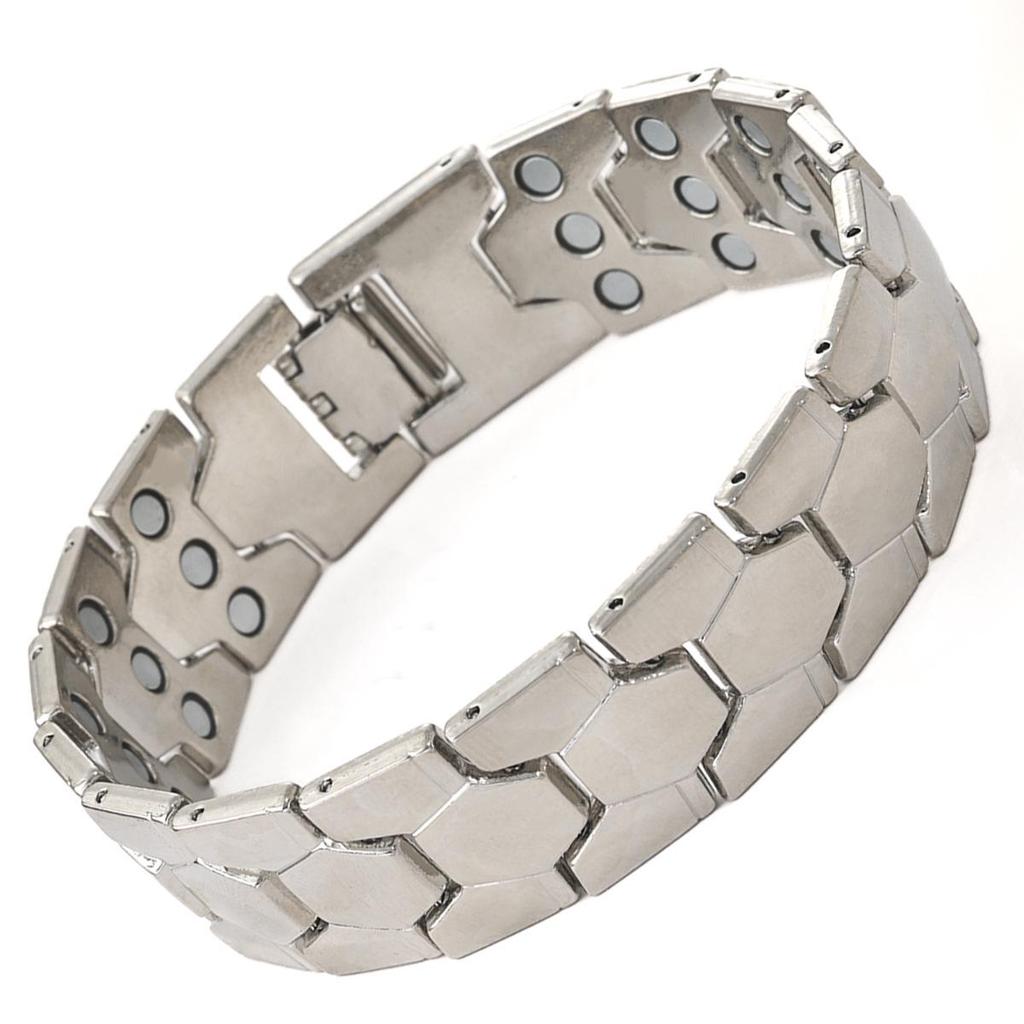 Men's Wide Spherical Hexagonal Magnetic Bracelet – Detachable, Three-Row, Four-in-One Wrist Ornament