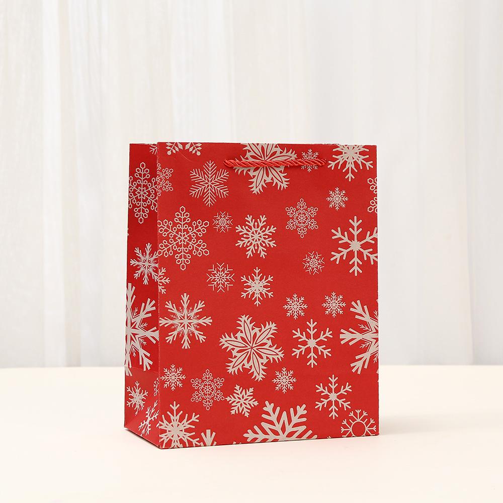 StoBag rote Kraft-Weihnachtsgeschenktüten für Süßigkeiten wiederverwendbare Luxus-Designertüten Weihnachtsmann Schneeflocke Baum Party-Leckerbissen